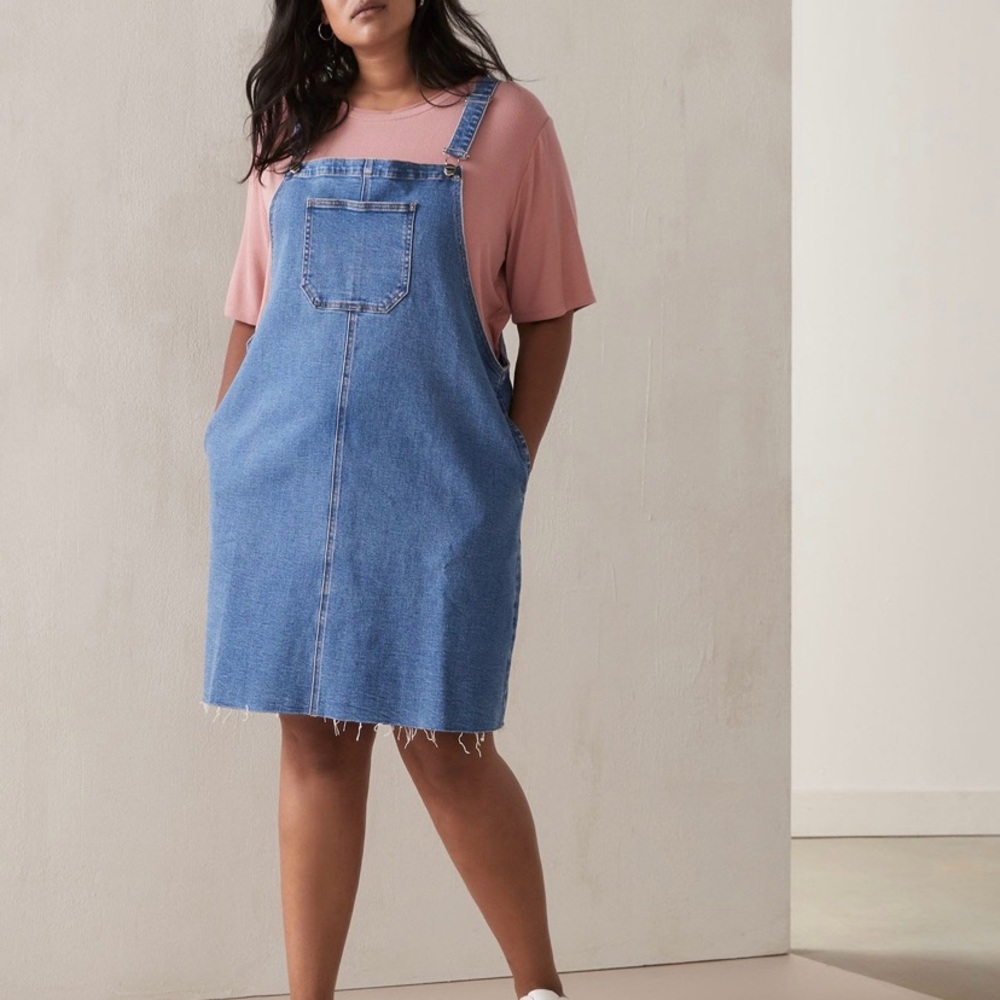 Denim Skirtall with Raw Hem